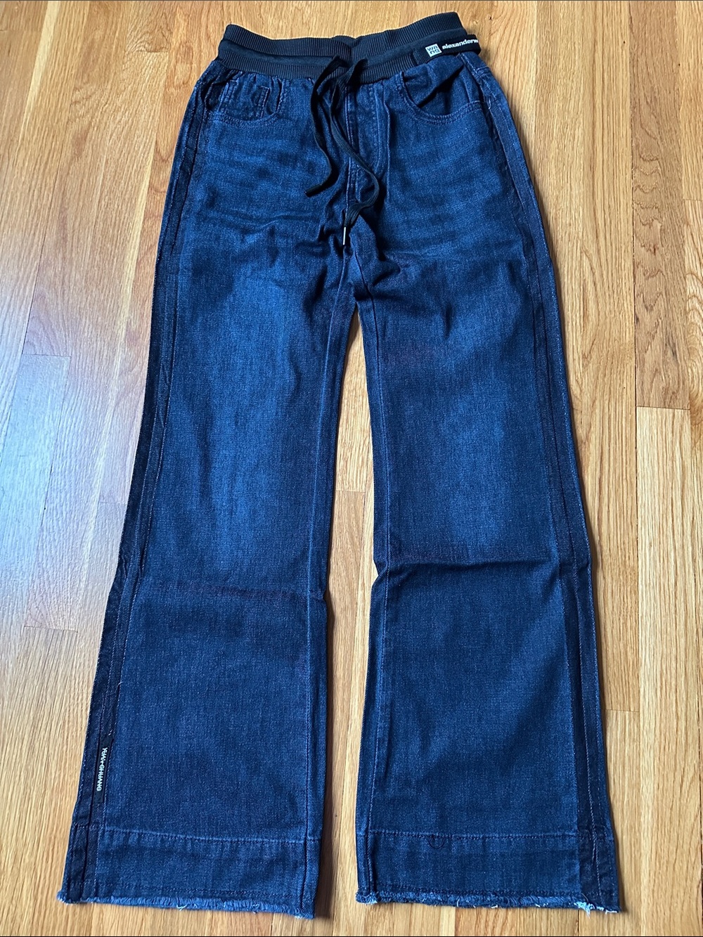 Alexander Wang Drawstring Denim Wide Leg Drawsting size small